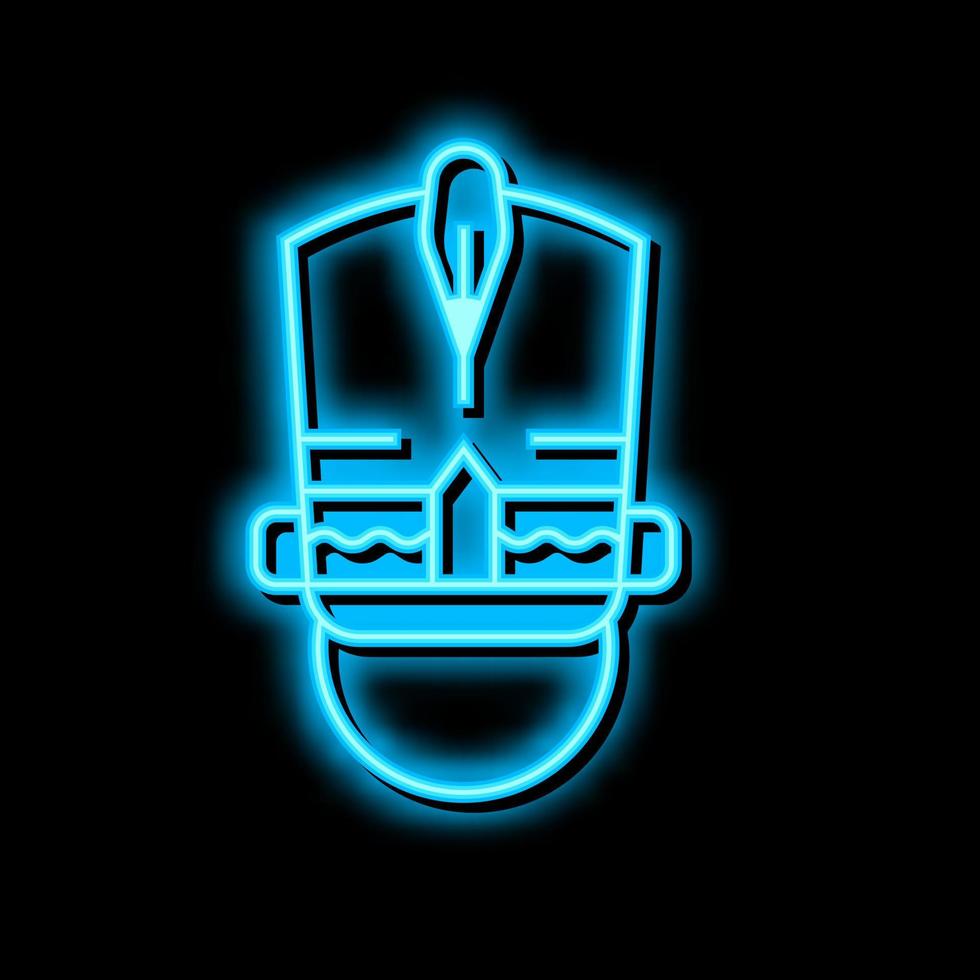 Festival Hut Kopfschmuck Neon- glühen Symbol Illustration vektor