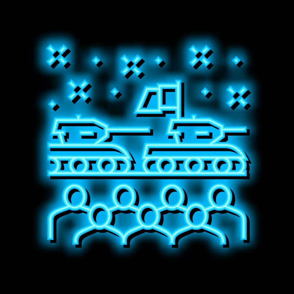 Militär- Parade Neon- glühen Symbol Illustration vektor