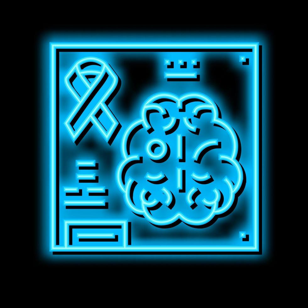 neuro-onkologi forska neon glöd ikon illustration vektor