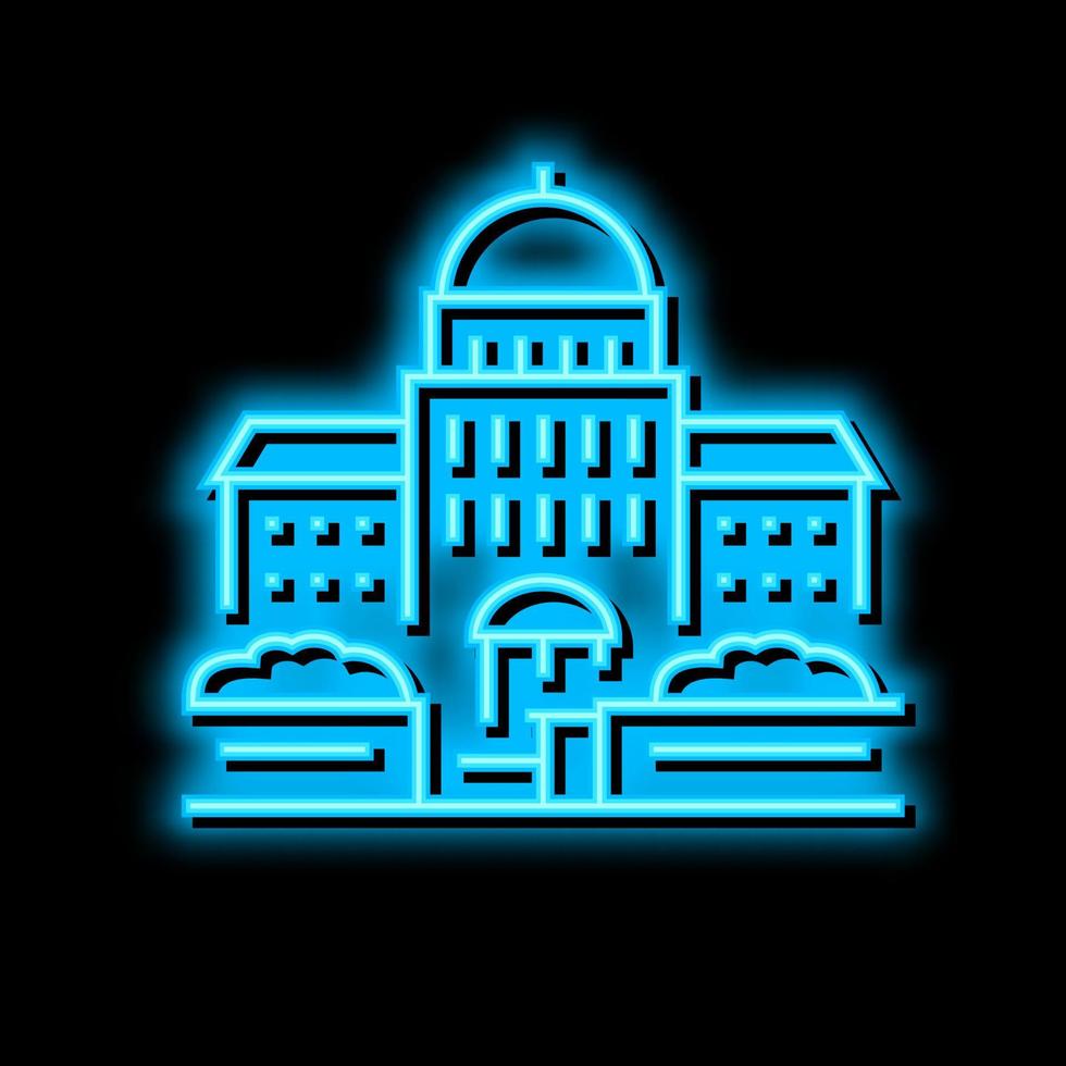 Parlament Zustand Struktur Gebäude Neon- glühen Symbol Illustration vektor