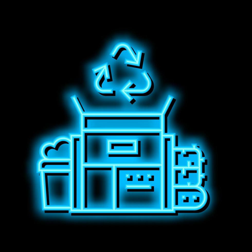 abfallrecycling neonglühen symbol illustration vektor