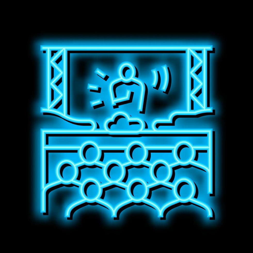 Musik- Festival Neon- glühen Symbol Illustration vektor