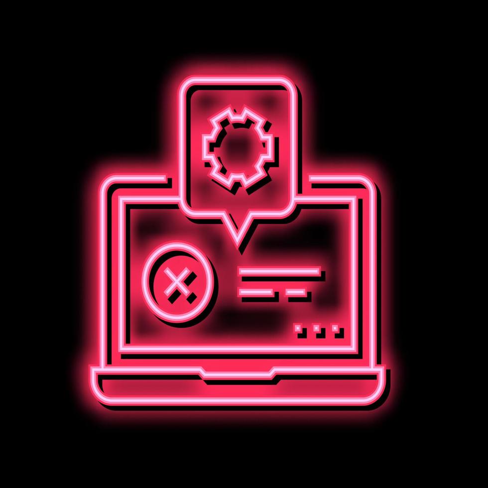 bärbar dator reparera neon glöd ikon illustration vektor