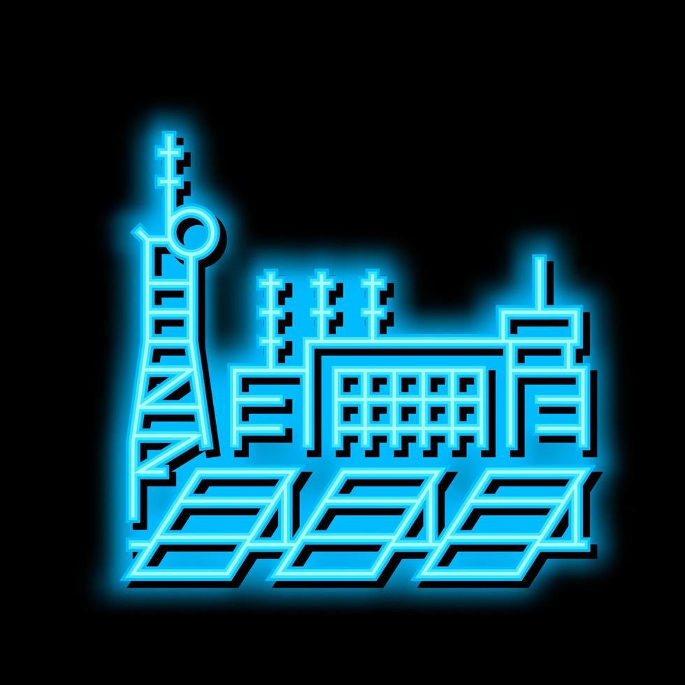 Leistung Energie Bahnhof Neon- glühen Symbol Illustration vektor