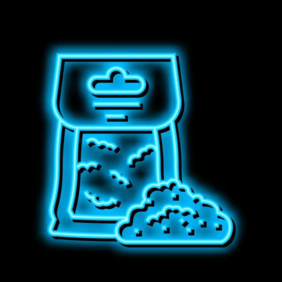 Roggen Mehl Tasche Neon- glühen Symbol Illustration vektor