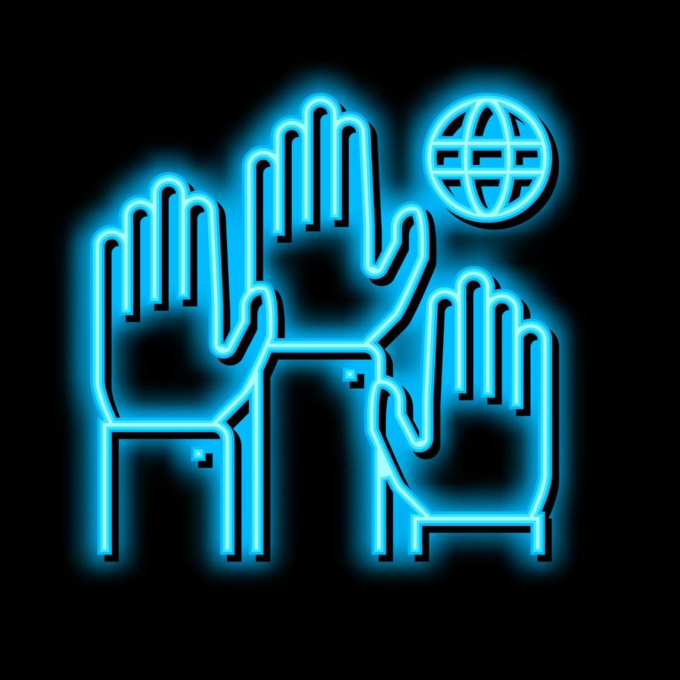 Demokratie Welt Neon- glühen Symbol Illustration vektor