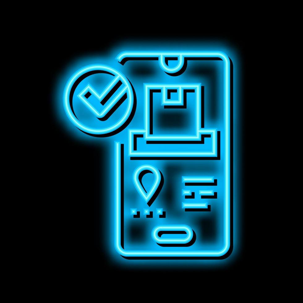 prüfen Status Telefon App Neon- glühen Symbol Illustration vektor