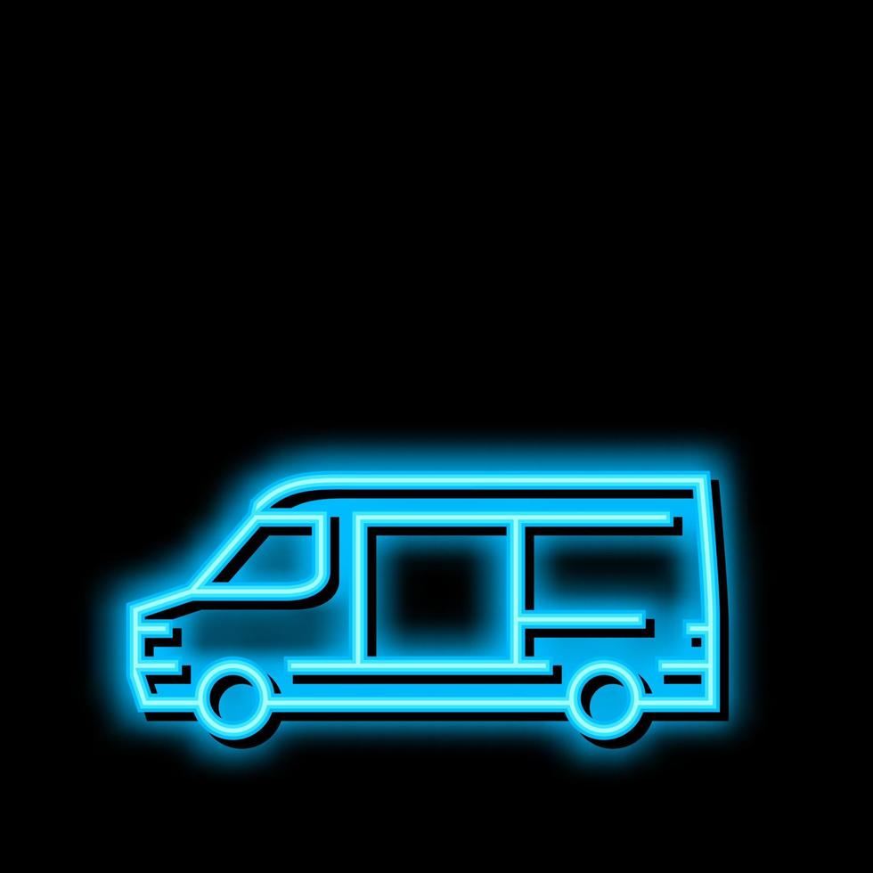 frakt skåpbil bil neon glöd ikon illustration vektor