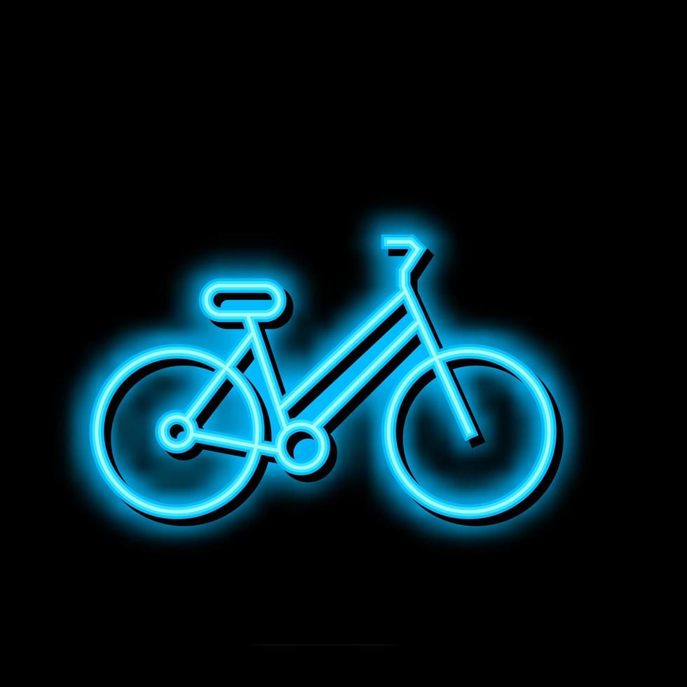 cykel urban transport neon glöd ikon illustration vektor