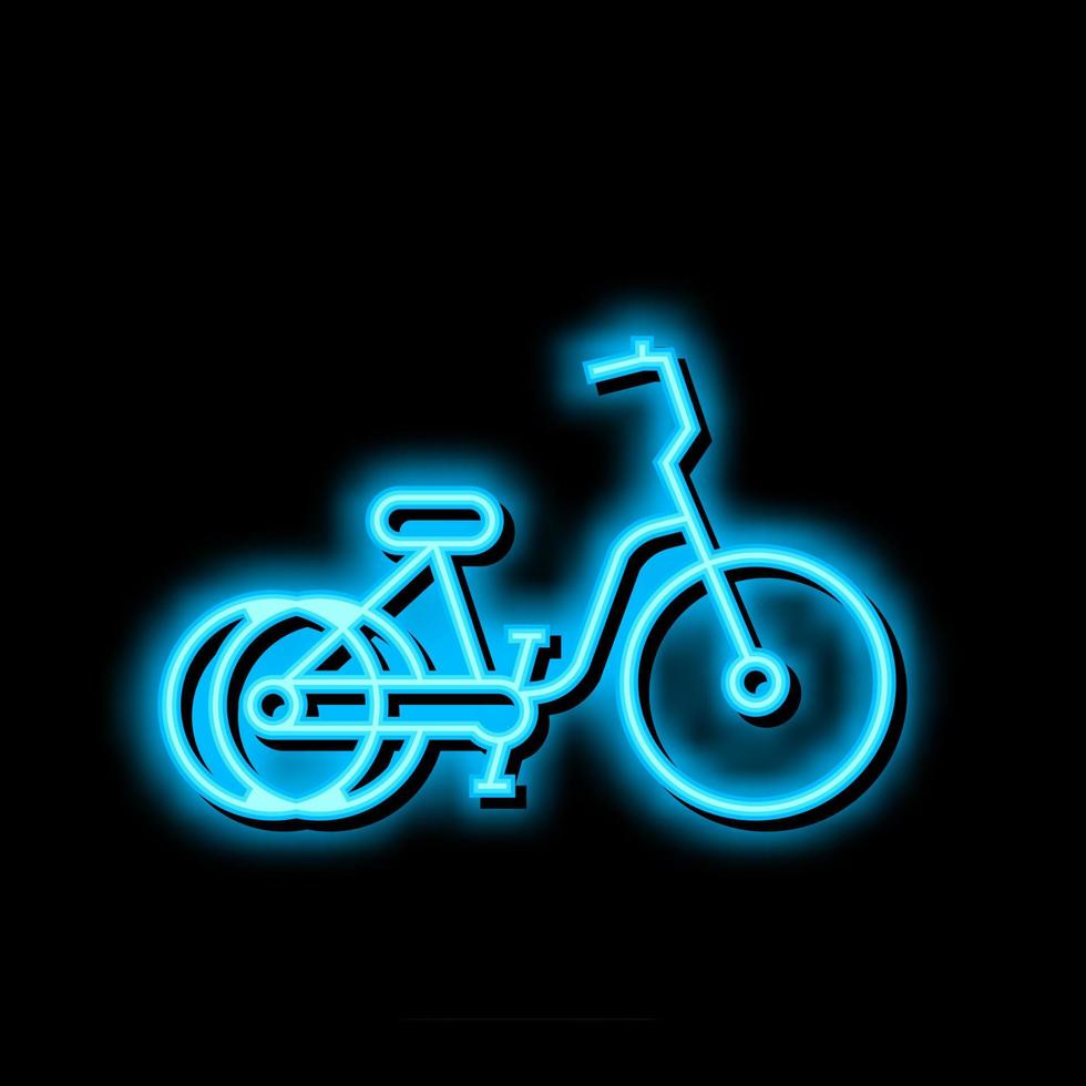 Dreirad Fahrrad Art Neon- glühen Symbol Illustration vektor