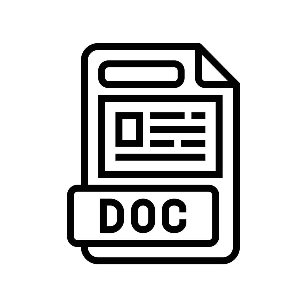 doc Datei Format dokumentieren Linie Symbol Vektor Illustration