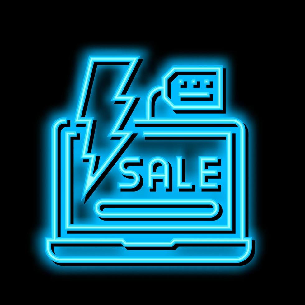 Blitz Verkauf Neon- glühen Symbol Illustration vektor