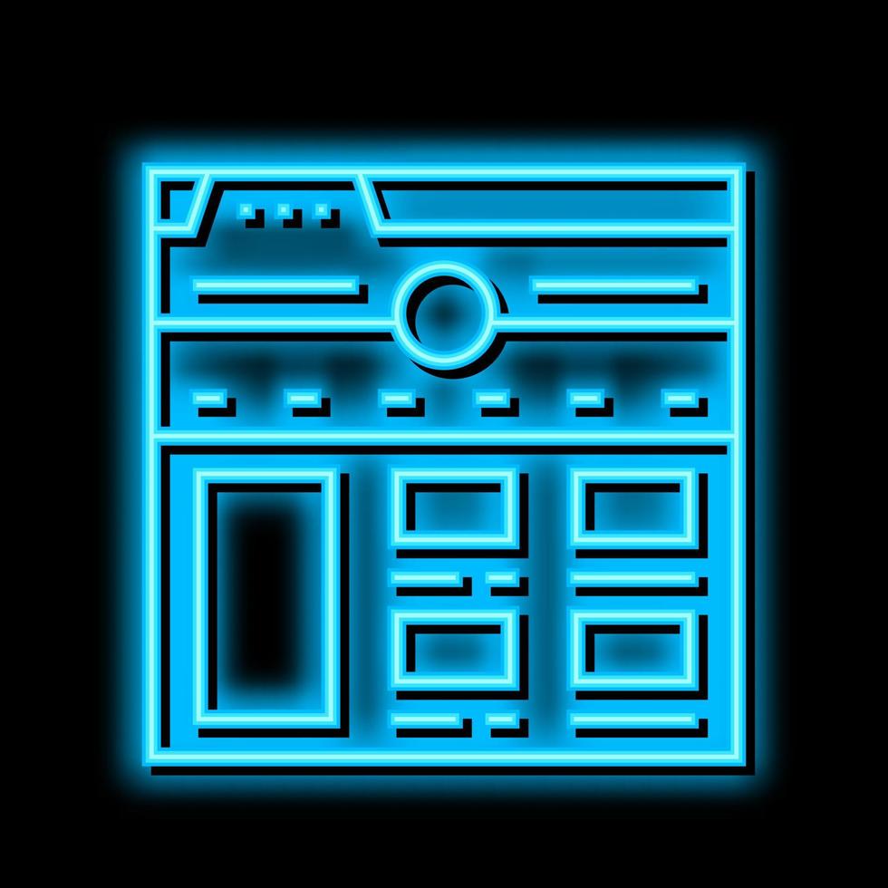 Webseite Schaffung Neon- glühen Symbol Illustration vektor