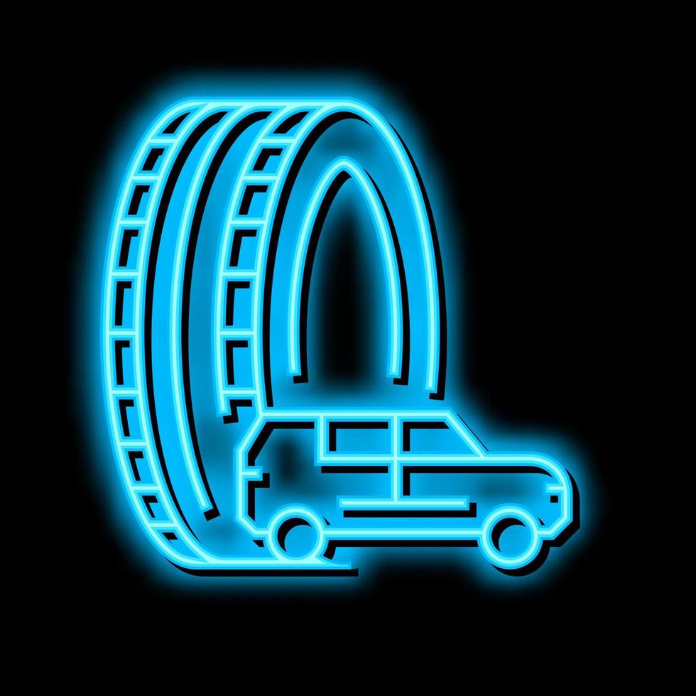 LKW oder suv Reifen Neon- glühen Symbol Illustration vektor