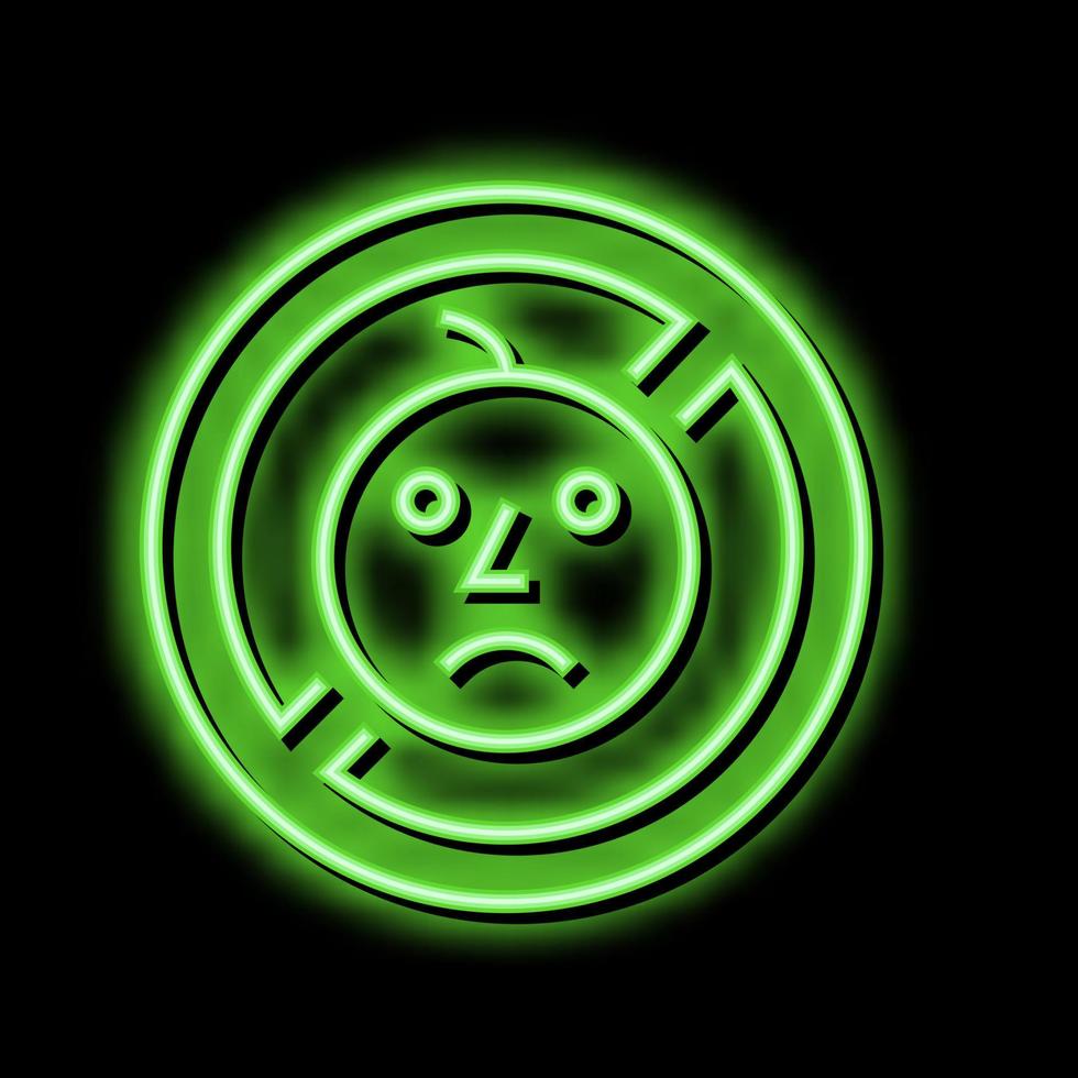 barn förbud tecken neon glöd ikon illustration vektor