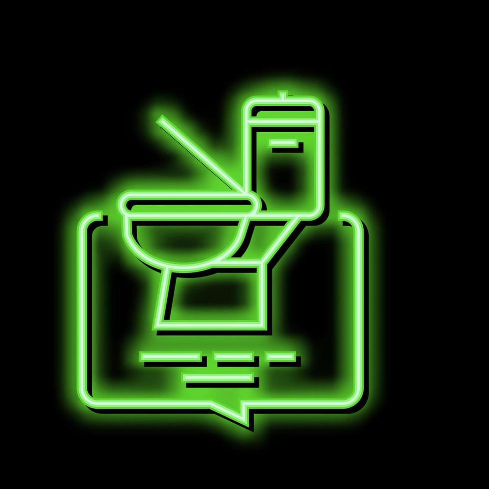 toalett använda sig av vård i hemmet service neon glöd ikon illustration vektor