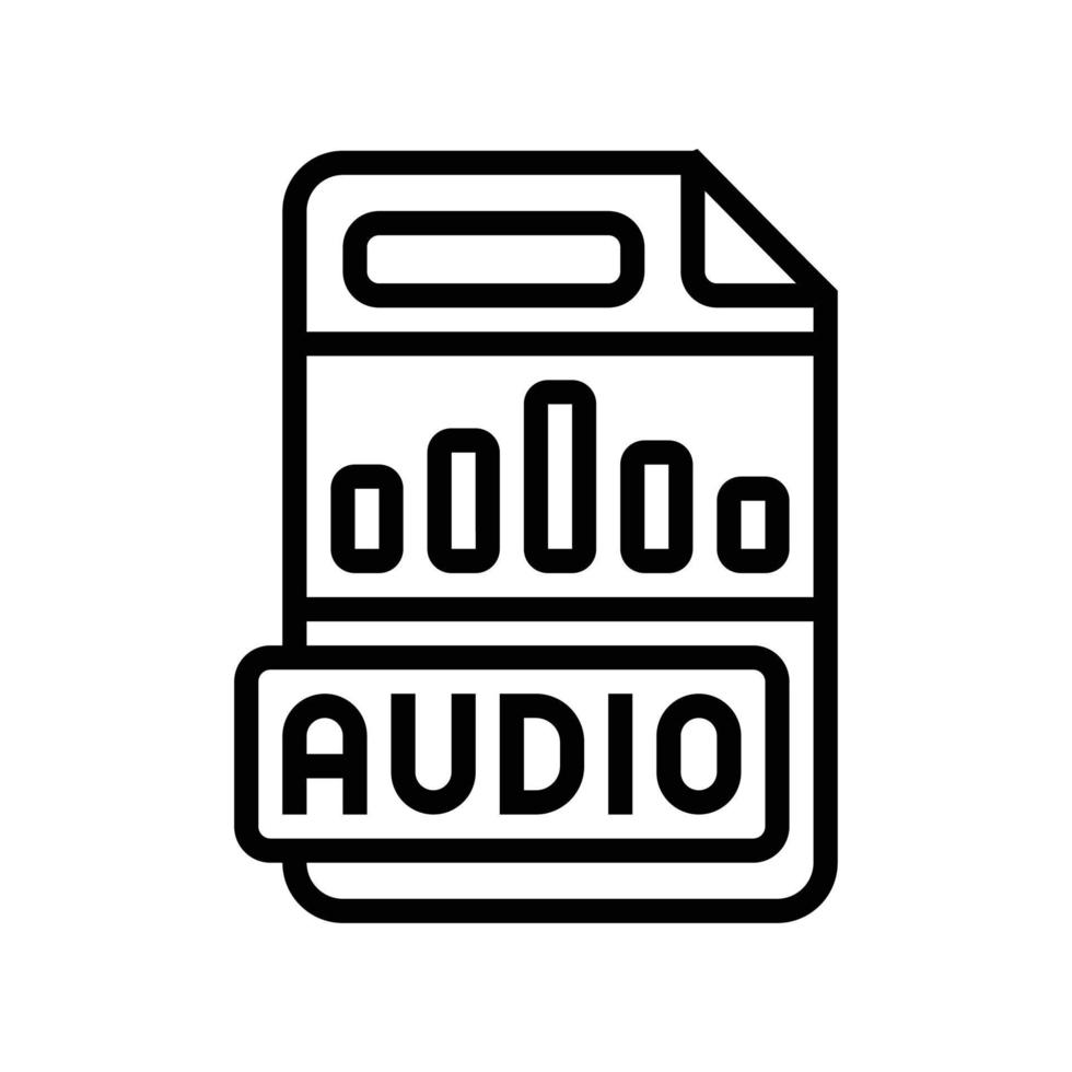 Audio- Datei Format dokumentieren Linie Symbol Vektor Illustration