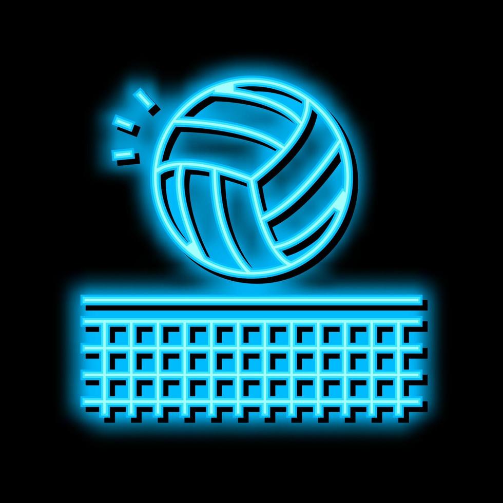 Volleyball-Sportspiel-Neonglühen-Symbolillustration vektor