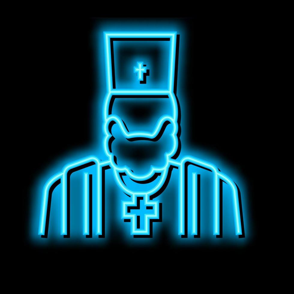 präst kristendomen neon glöd ikon illustration vektor