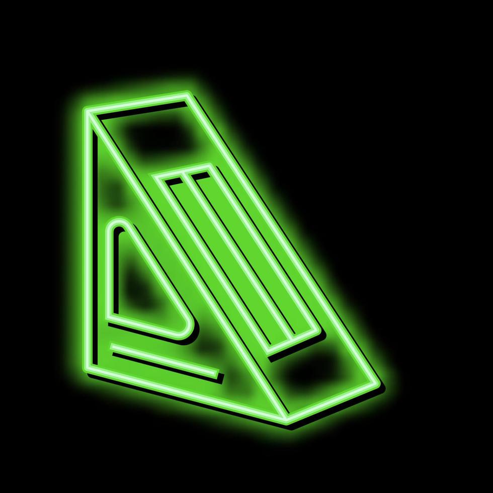 smörgås låda neon glöd ikon illustration vektor