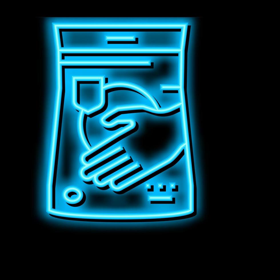 Pulver zum Hand Waschen Neon- glühen Symbol Illustration vektor