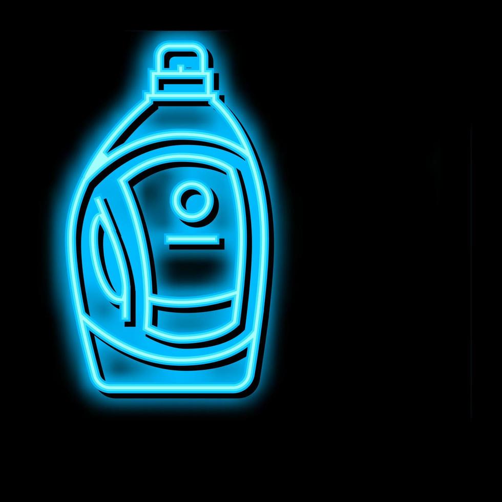 Flüssigkeit Waschmittel Flasche Neon- glühen Symbol Illustration vektor