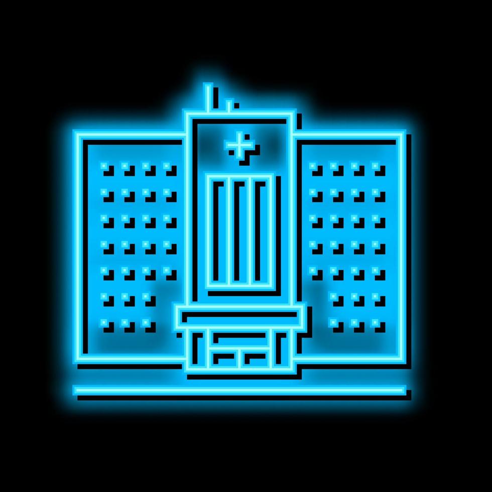 krankenhausgebäude neonglühen symbol illustration vektor