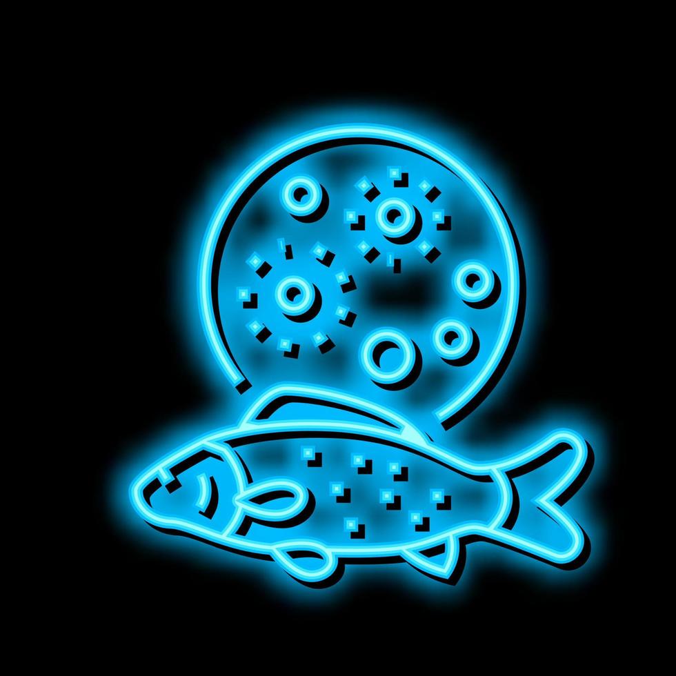 Mycobacterium Marinum Fisch Neon- glühen Symbol Illustration vektor