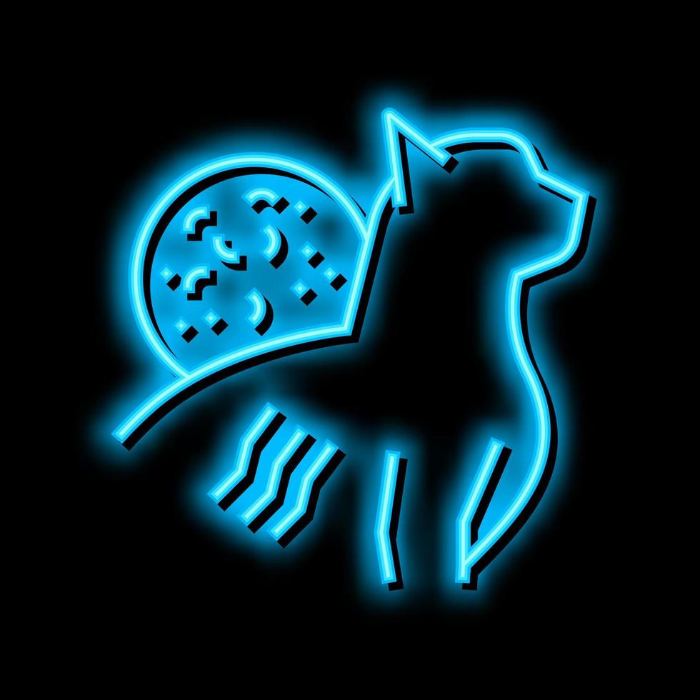 katt repa sjukdom neon glöd ikon illustration vektor