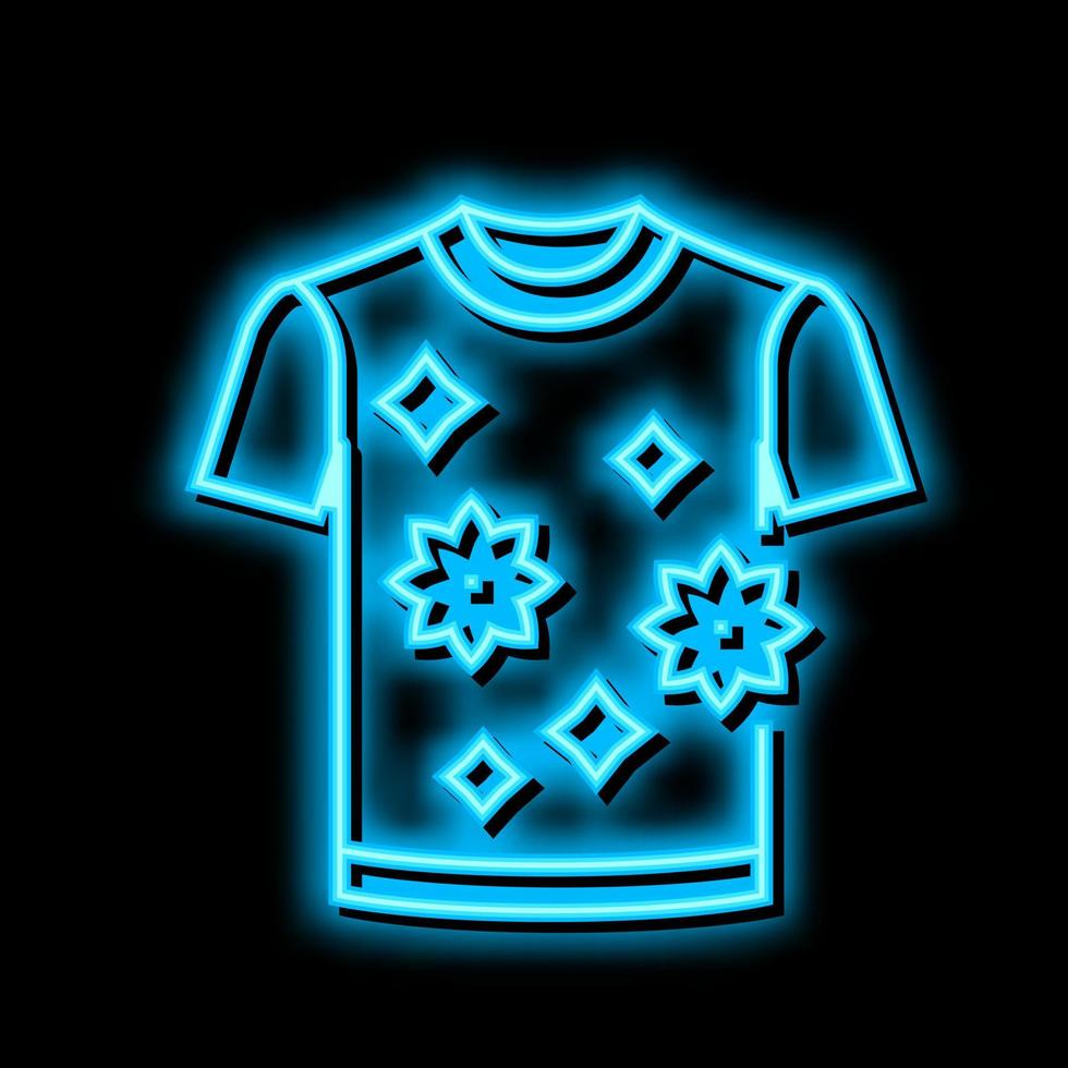 tvättades t-shirt neon glöd ikon illustration vektor