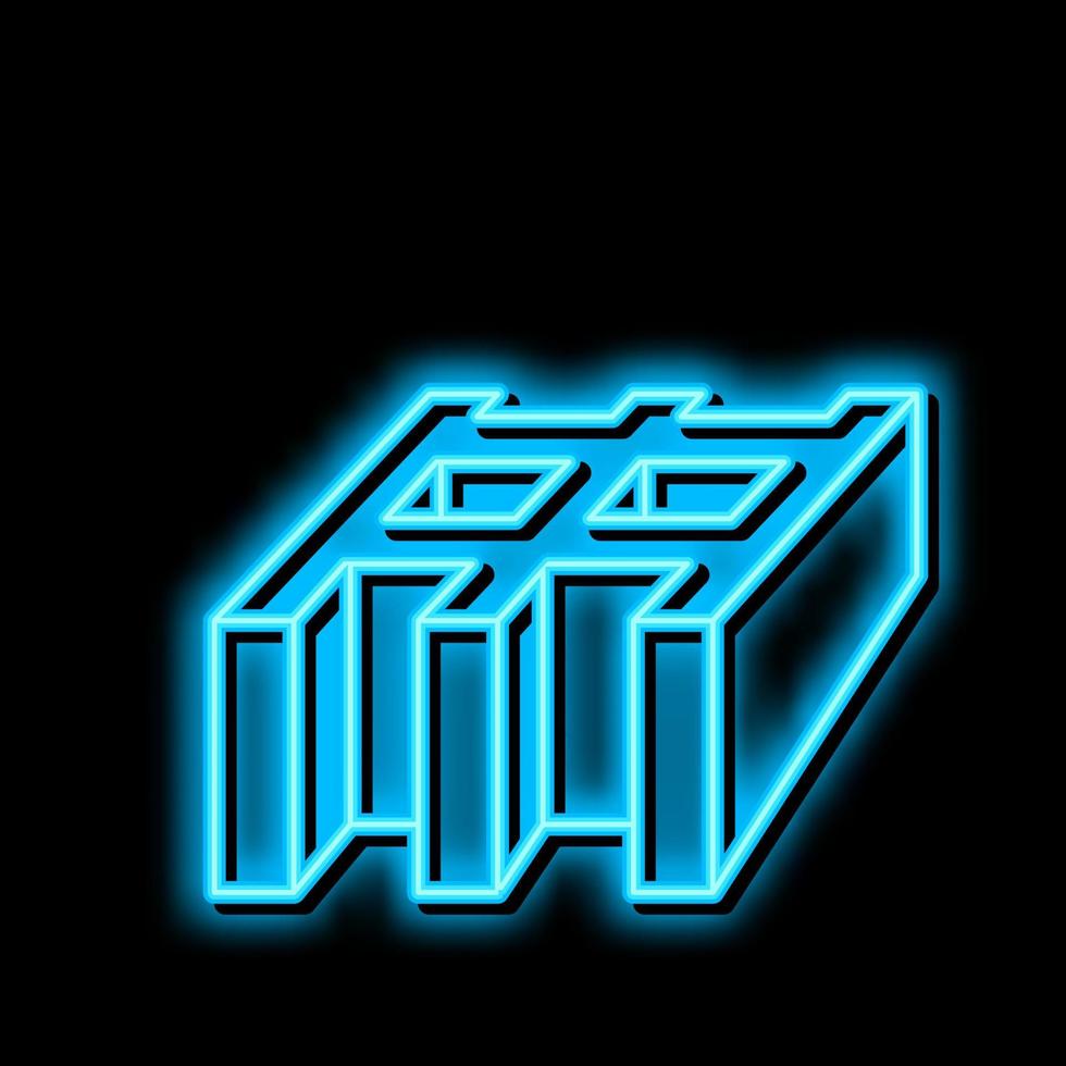 Bar Gitter Metall Neon- glühen Symbol Illustration vektor