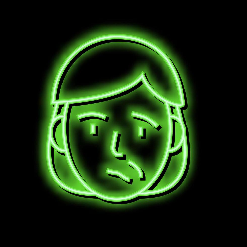 Gesicht Schlaganfall Neon- glühen Symbol Illustration vektor