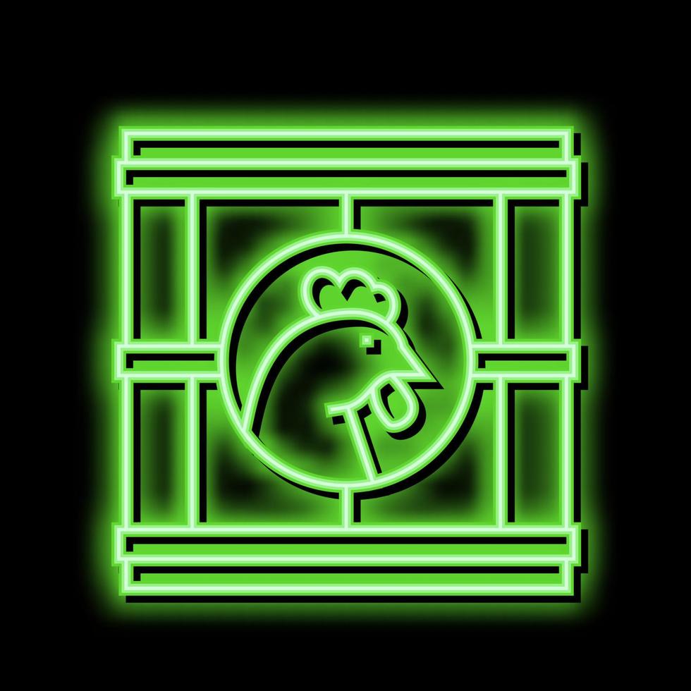 Hähnchen im Box Neon- glühen Symbol Illustration vektor