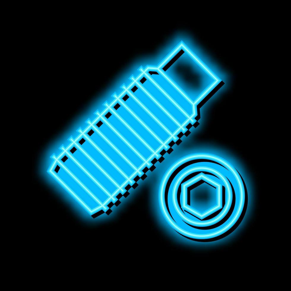 uppsättning skruva neon glöd ikon illustration vektor