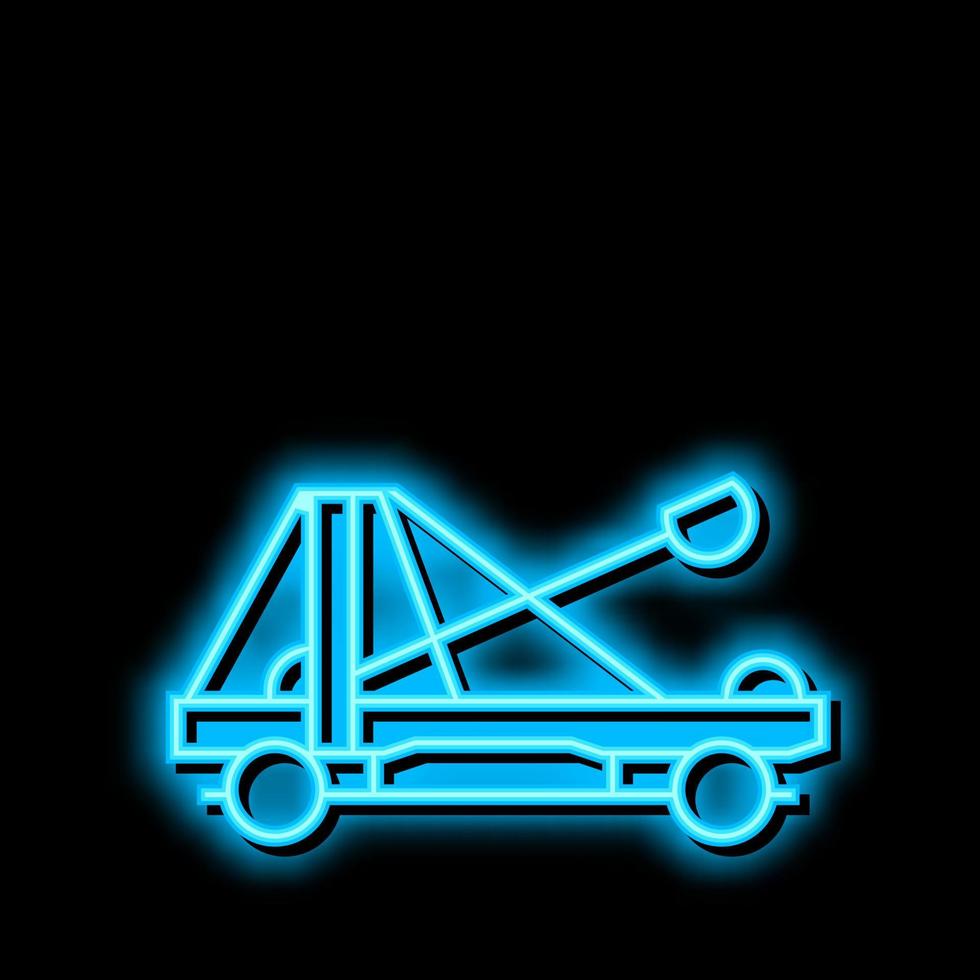 Katapult Waffe uralt Rom Neon- glühen Symbol Illustration vektor