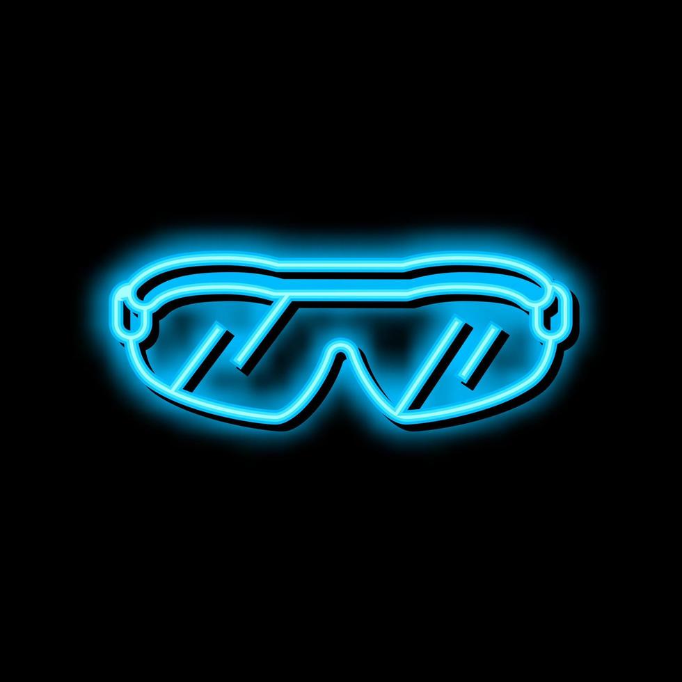 solglasögon golf spelare tillbehör neon glöd ikon illustration vektor