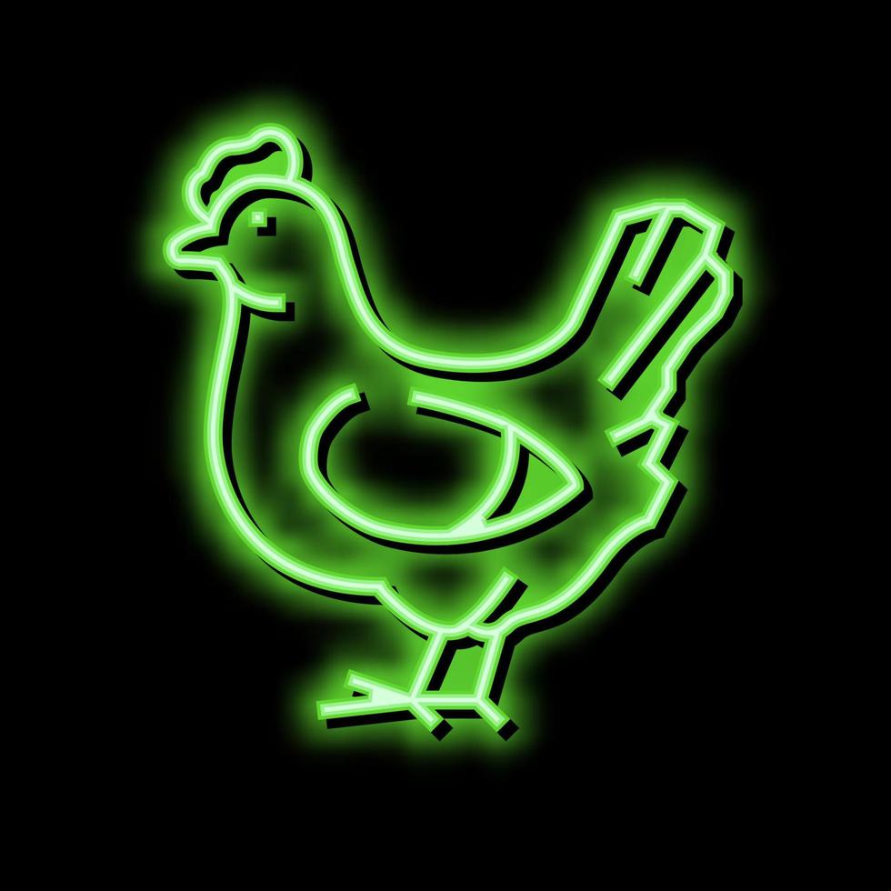 Hähnchen Vogel Neon- glühen Symbol Illustration vektor