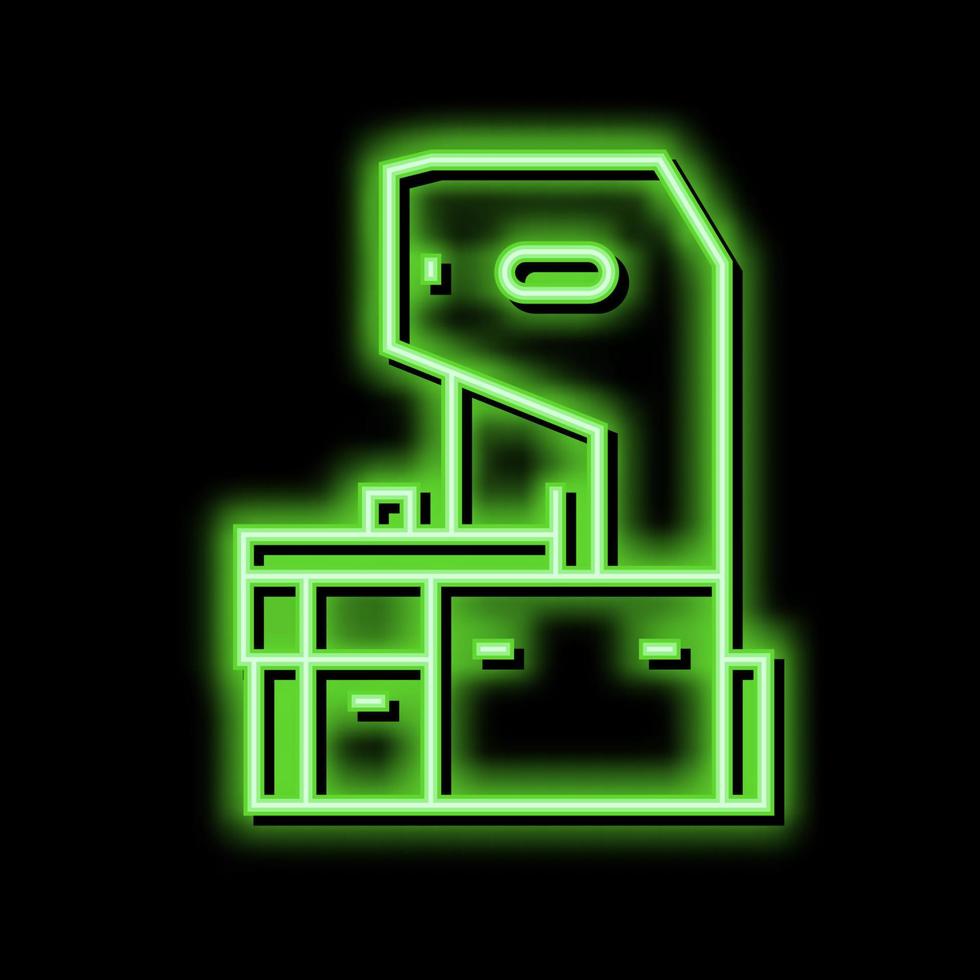 Sägewerk Fabrik Maschine Neon- glühen Symbol Illustration vektor