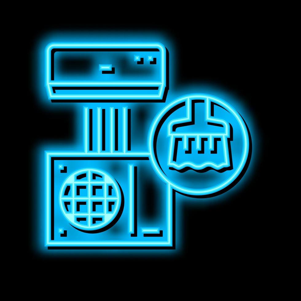kanal rengöring neon glöd ikon illustration vektor