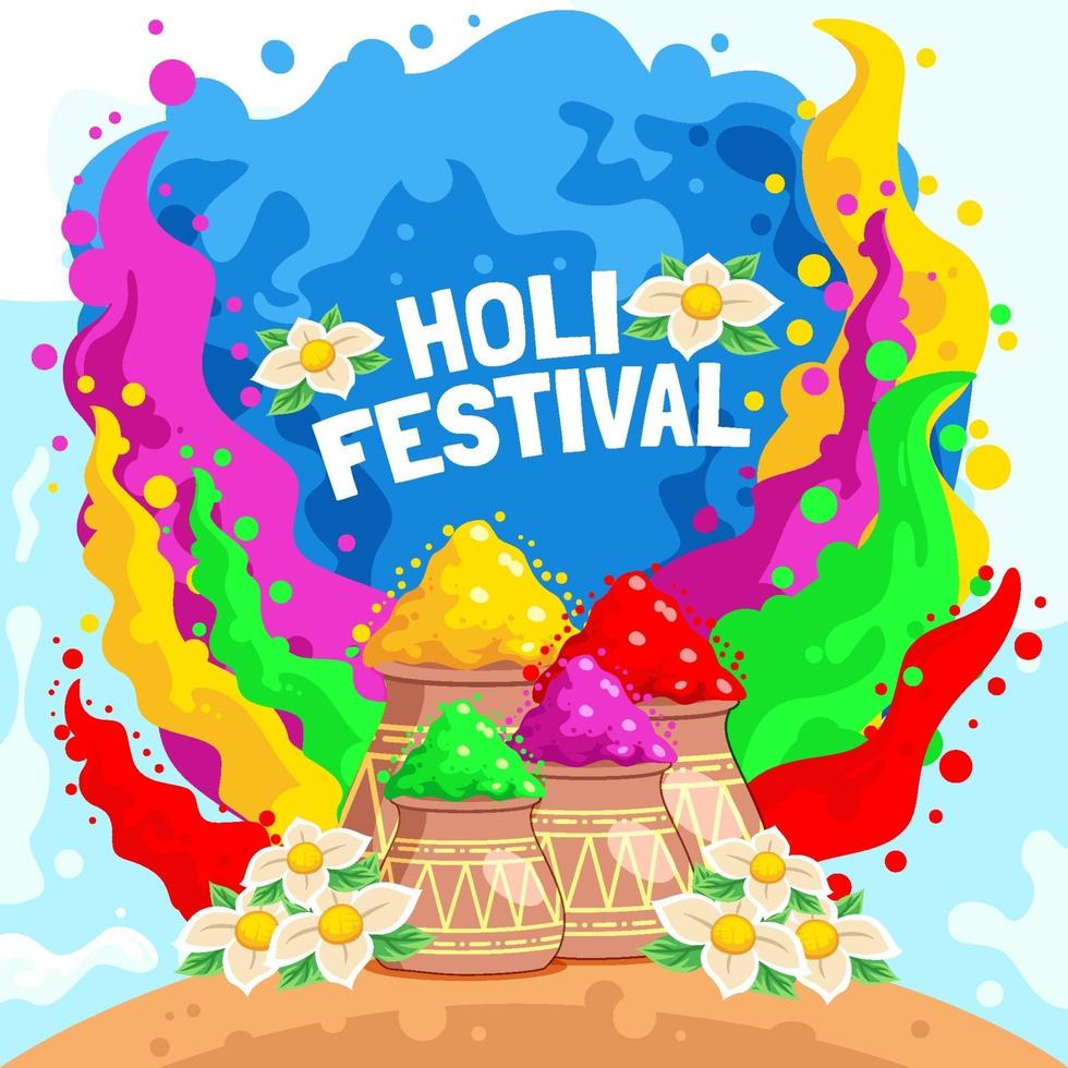 bunter holi Festivalhintergrund vektor