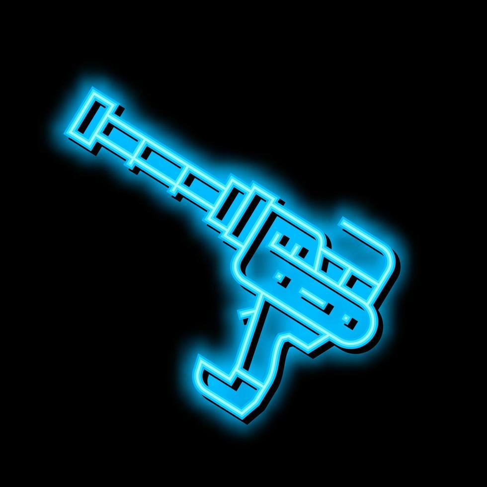 sladdlös tätningsmedel pistol neon glöd ikon illustration vektor