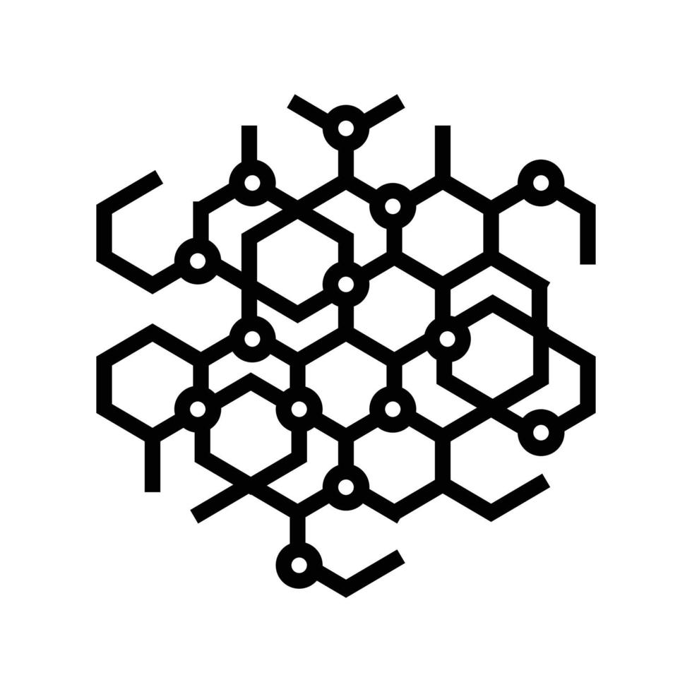 Technologie molekular Struktur Linie Symbol Vektor Illustration