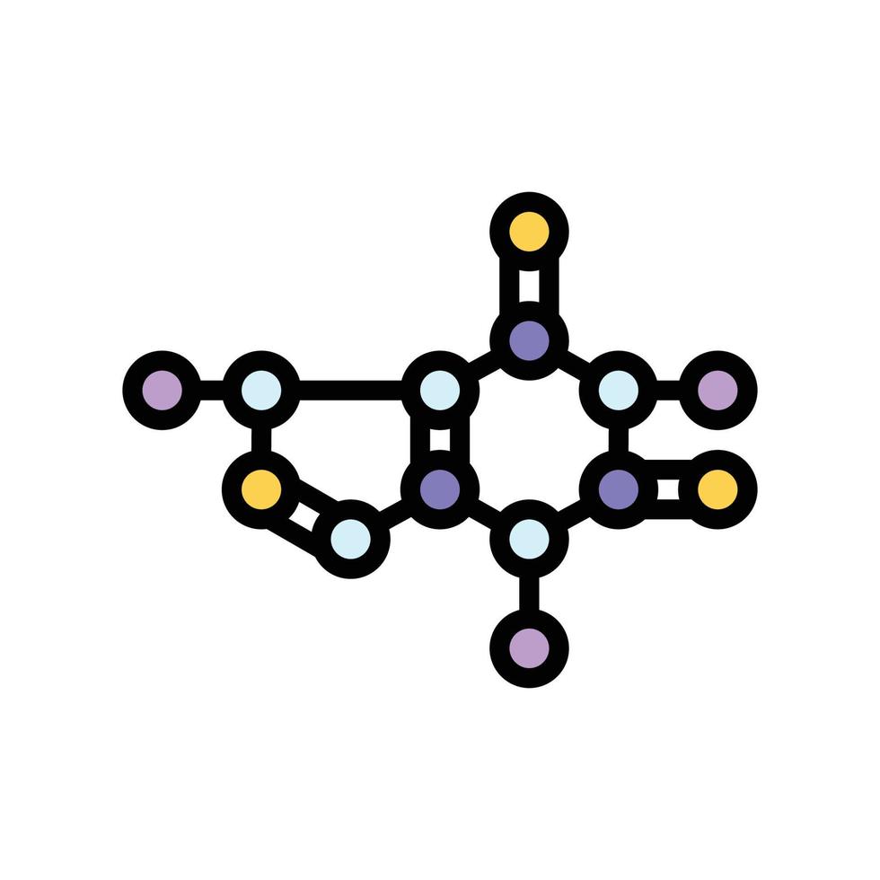 molekular Struktur Farbe Symbol Vektor Illustration