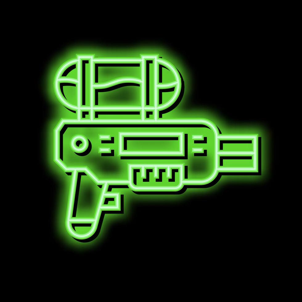 Wasser Gewehr zum Sommer- Spiel Neon- glühen Symbol Illustration vektor