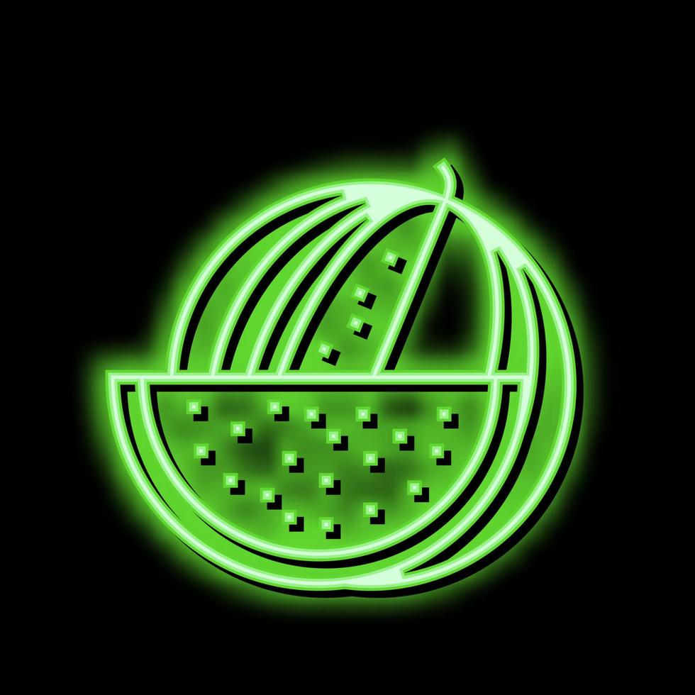 Wassermelone Sommer- Beere Neon- glühen Symbol Illustration vektor