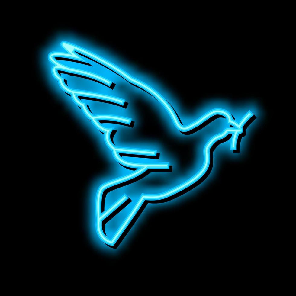 Taube Vogel Christentum Neon- glühen Symbol Illustration vektor