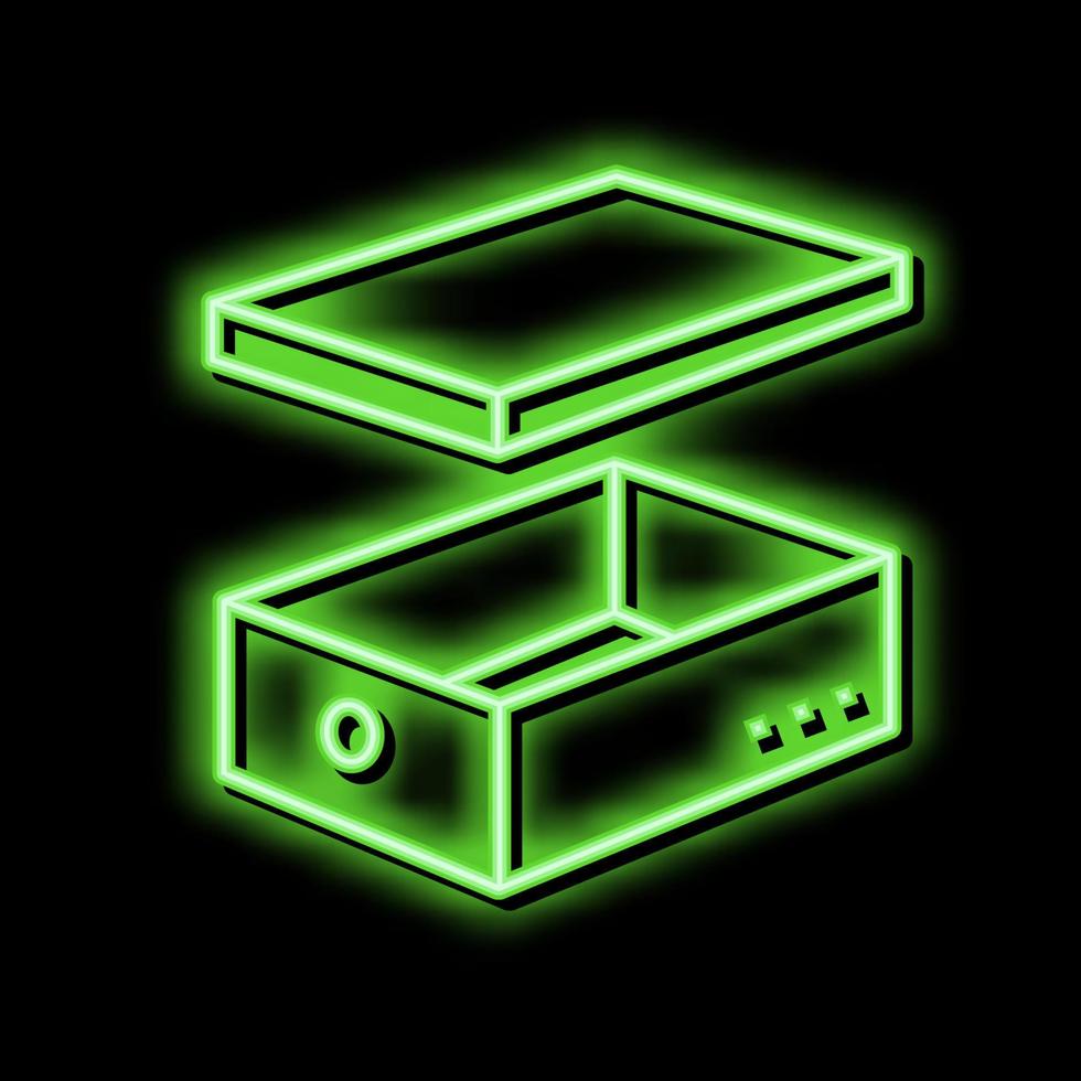 Frauen Schuhe Box Neon- glühen Symbol Illustration vektor