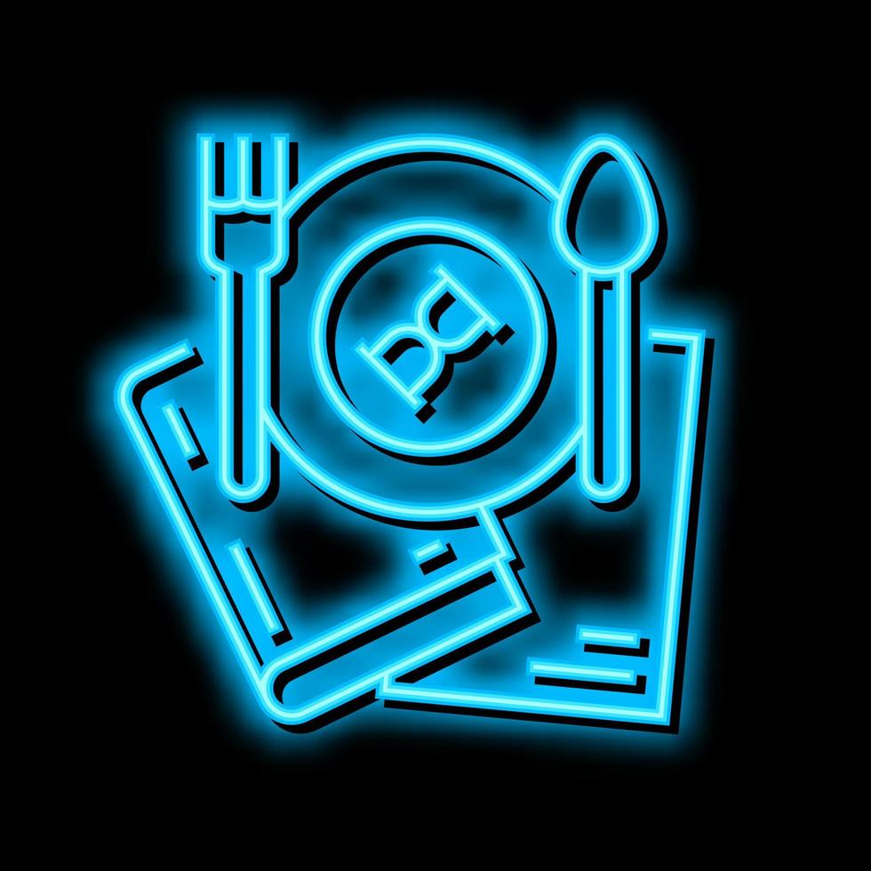 Essen Geschichte Neon- glühen Symbol Illustration vektor