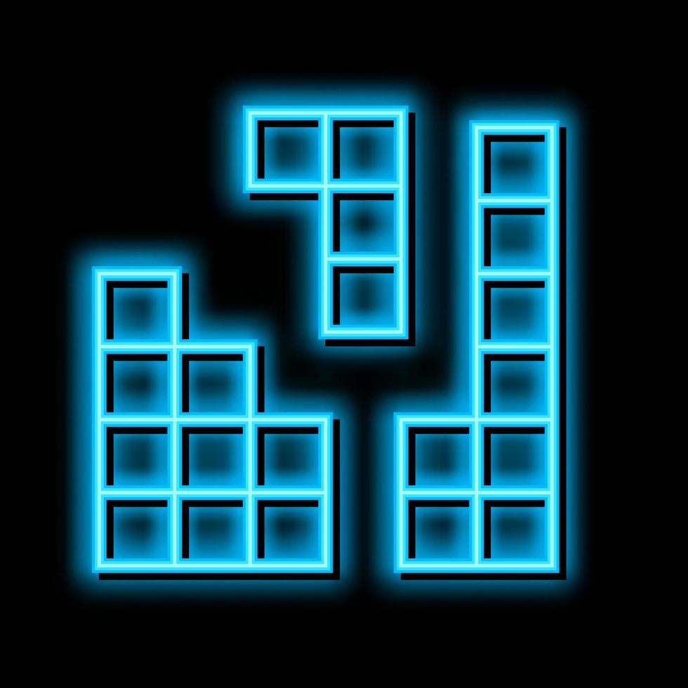 Puzzle Spiel Neon- glühen Symbol Illustration vektor