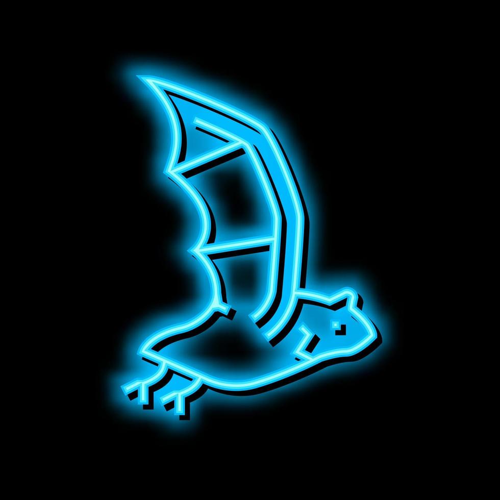 fladdermus halloween neon glöd ikon illustration vektor